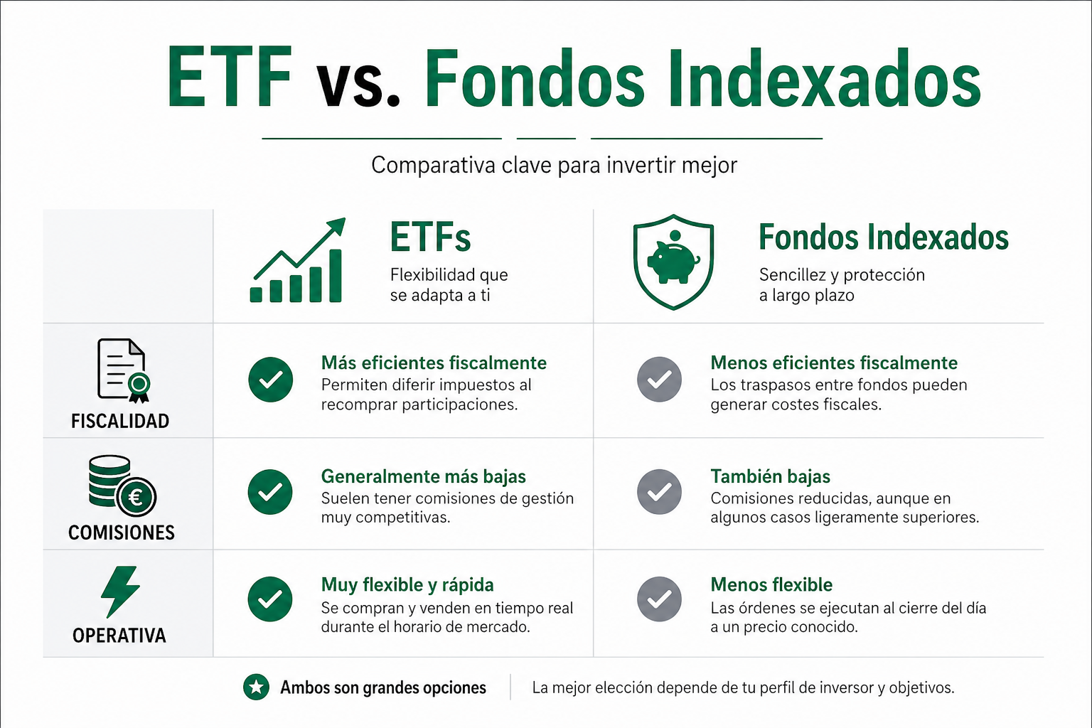 ETF vs Fondos Indexados Diferencias Clave para Inversores Españoles